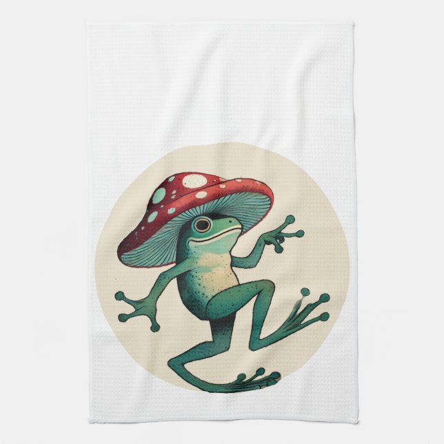 Pilzfrosch Geschirrtuch (Vertikal)