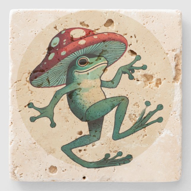 Pilzfrosch Steinuntersetzer (Vorderseite)