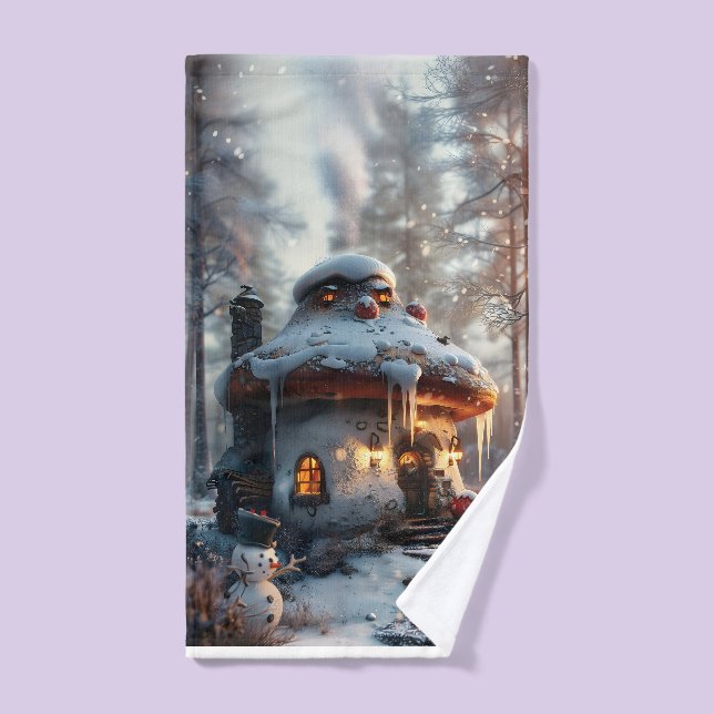 Pilzhaus im Schnee Handtuch (Handtuch)