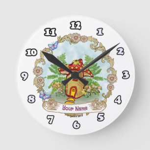 Pilzhaus runde wanduhr