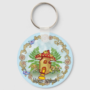 Pilzhaus schlüsselanhänger