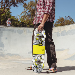 Pilzkatzen Gelbe Monogramm Skateboard
