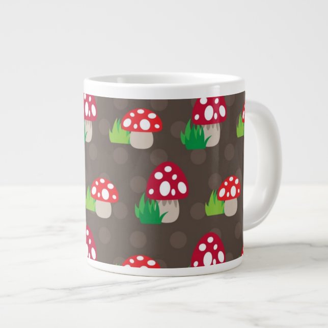 Pilzkindermuster Jumbo-Tasse (Vorderseite Rechts)