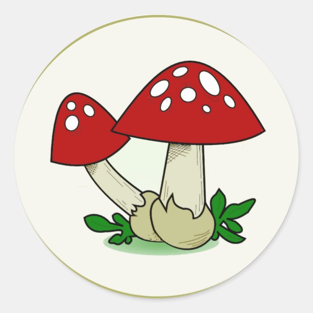 Pilzkleber Runder Aufkleber (Vorderseite)