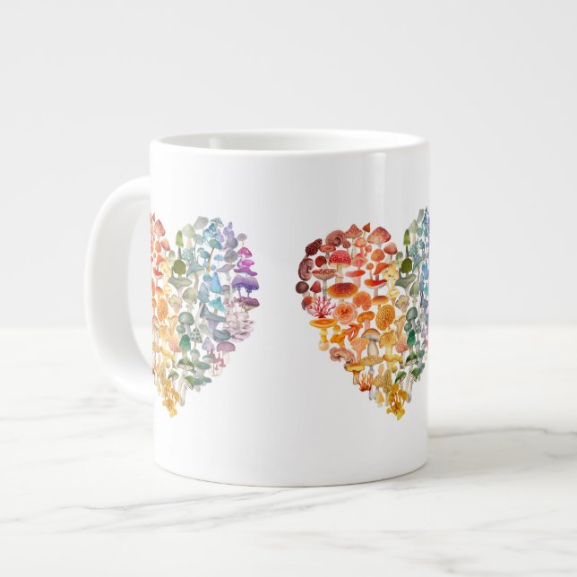 Pilzliebhaber - Rainbow Heart Spezielle Tasse (Vorderseite Links)