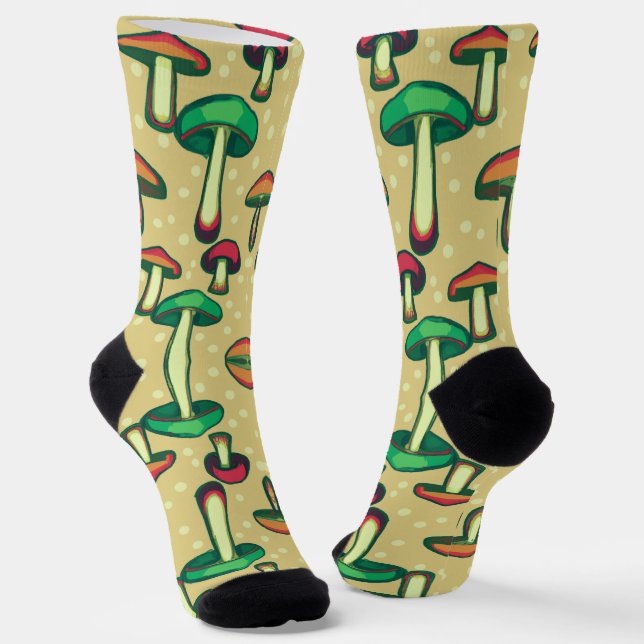 Pilzmuster Socken (Gewinkelt)