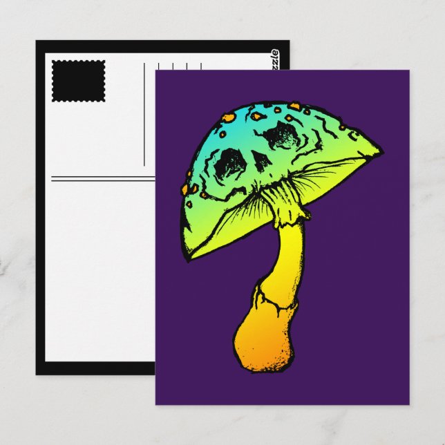 Pilzskull-Postkarte Postkarte (Vorne/Hinten)