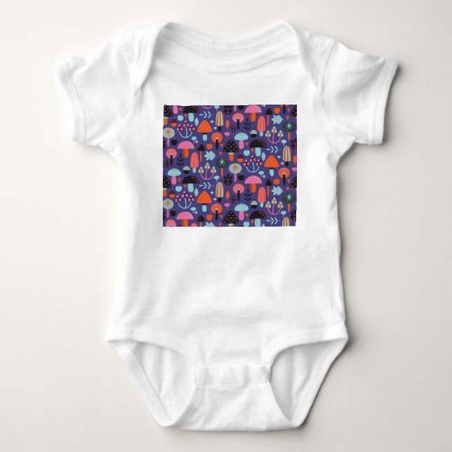 Pilzsorte: Vintage Illustration Baby Strampler (Vorderseite)