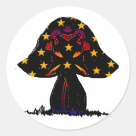 Pilzsterne Runder Aufkleber