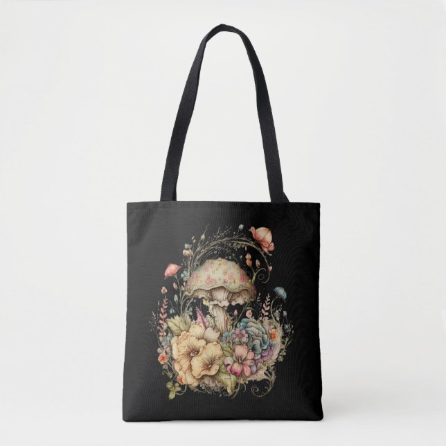Pilztasche mit Blumenmuster (Vorderseite)