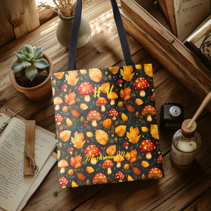 Pilztasche 'Mushroom Magic' mit Herbstwald-Design