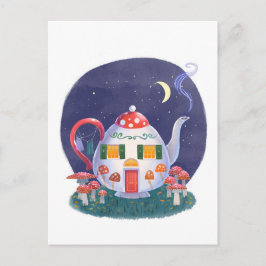 PilzTeekanne Hütte Postkarte