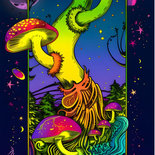 Pilztrippy-Farben psychedelisch Skateboard