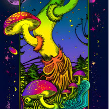 Pilztrippy-Farben psychedelisch