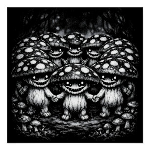 Pilzvolk • Waldkreaturen von BurnsInHell Poster