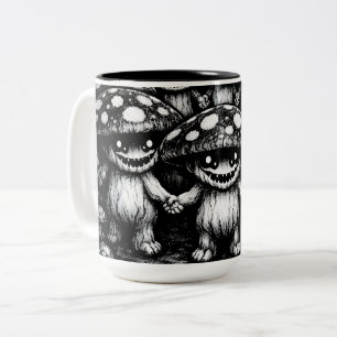 Pilzvolk • Waldkreaturen von BurnsInHell Zweifarbige Tasse