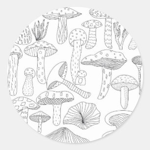 Pilzwald Runder Aufkleber