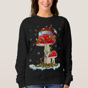 Pilzweihnachtsfest Sonnige Weihnachtsmannmütze Lig Sweatshirt