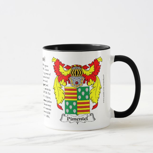 Pimentel Familien-Wappen Tasse (Rechts)