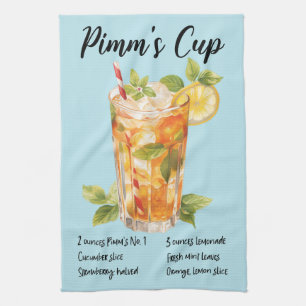 Pimm's Cup Cocktail Rezept Geschirrtuch