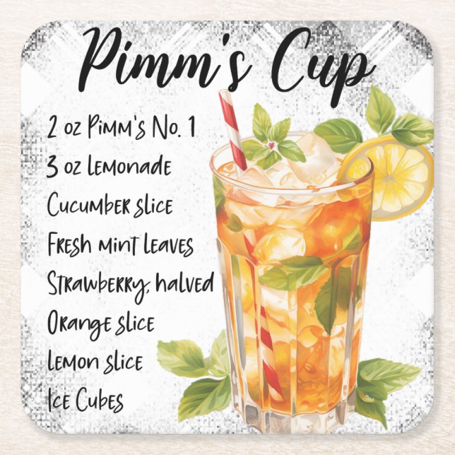 Pimm's Cup Rechteckiger Pappuntersetzer (Vorderseite)