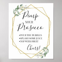 Pimp deine Prosecco grüne goldene Dusche Schild