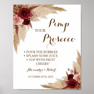 Pimp Ihre Prosecco Pampas Grass Wedding Poster