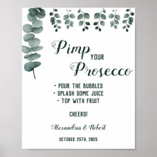 Pimp your Prosecco Greenery Eukalyptus Hochzeit  Poster