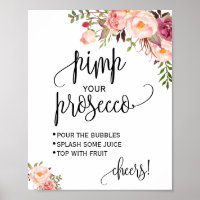 Pimp your Prosecco rosa florales Hochzeitsshower-S