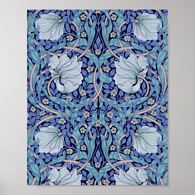 Pimpernel Blau, William Morris Poster (Vorne)
