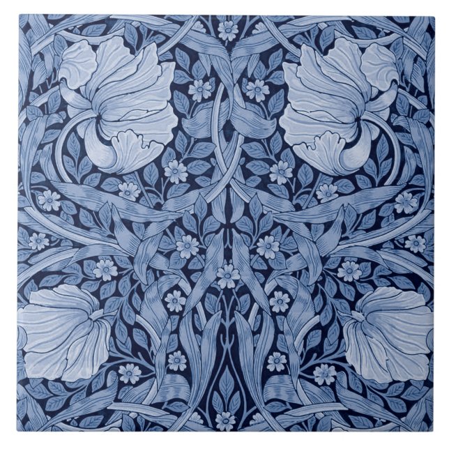 Pimpernel Blue Monotone, William Morris Fliese (Vorderseite)