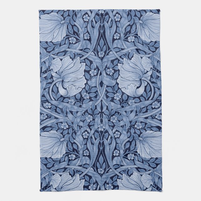 Pimpernel Blue Monotone, William Morris Geschirrtuch (Vertikal)