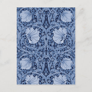 Pimpernel Blue Monotone, William Morris Postkarte
