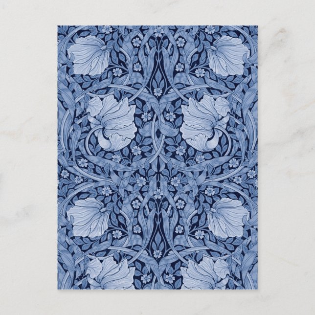 Pimpernel Blue Monotone, William Morris Postkarte (Vorderseite)