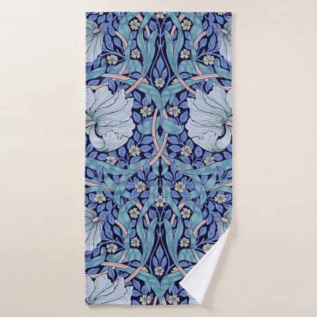 Pimpernel Blue, William Morris Badehandtuch (Badehandtuch)