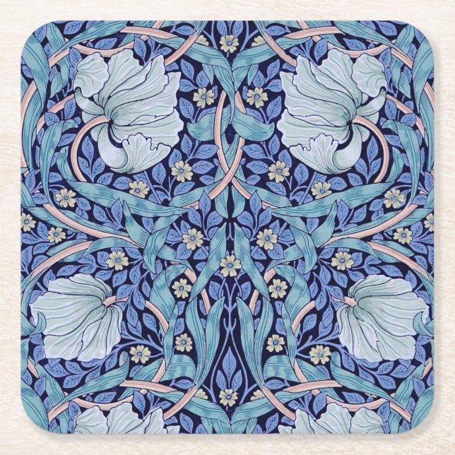 Pimpernel Blue, William Morris Rechteckiger Pappuntersetzer (Vorderseite)