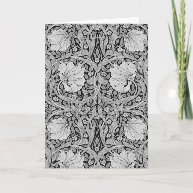 Pimpernel Gray Monotone, William Morris Karte (Vorderseite)