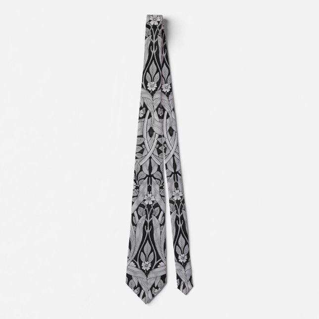 Pimpernel Gray Monotone, William Morris Krawatte (Vorderseite)