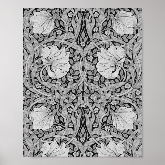Pimpernel Gray Monotone, William Morris Poster (Vorne)