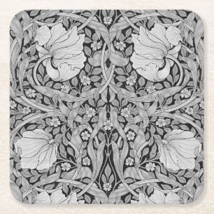 Pimpernel Gray Monotone, William Morris Rechteckiger Pappuntersetzer