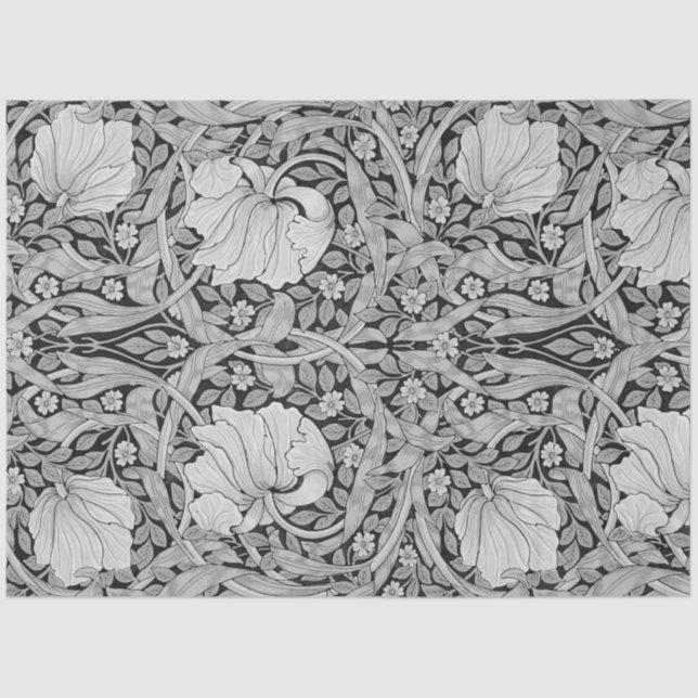 Pimpernel Gray Monotone, William Morris Seidenpapier (Vorderseite)