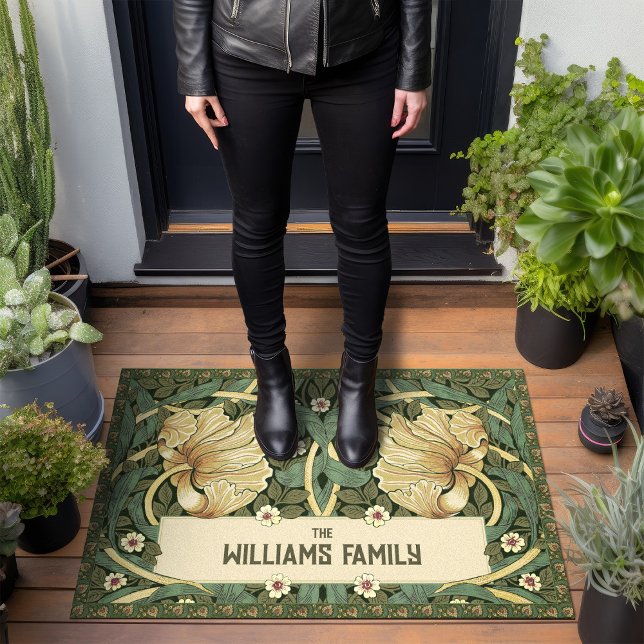 Pimpernel Pattern Green Gold William Morris Fußmatte (Von Creator hochgeladen)