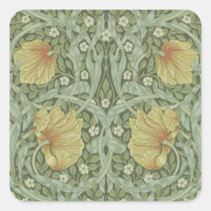 Pimpernel Pattern (von William Morris) Quadratischer Aufkleber