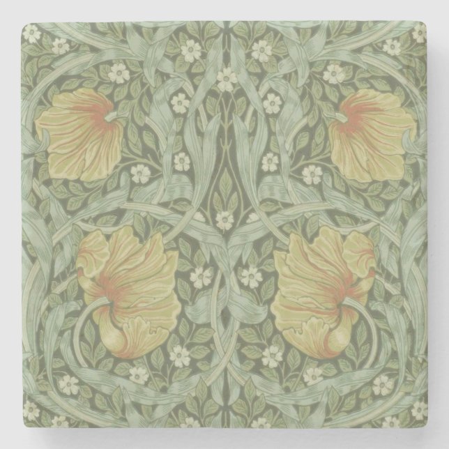 Pimpernel Pattern (von William Morris) Steinuntersetzer (Vorderseite)