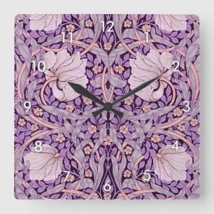 Pimpernel Purple, William Morris Quadratische Wanduhr