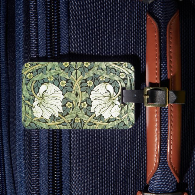 Pimpernel White Poppies William Morris Gepäckanhänger (Vorderseite Insitu 4)