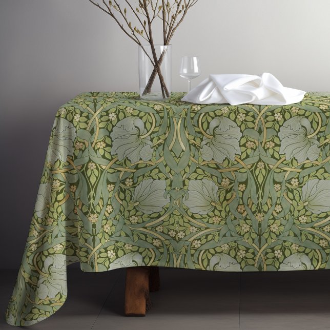 Pimpernel William Morris Grün Gold Muster Tischdecke (Von Creator hochgeladen)