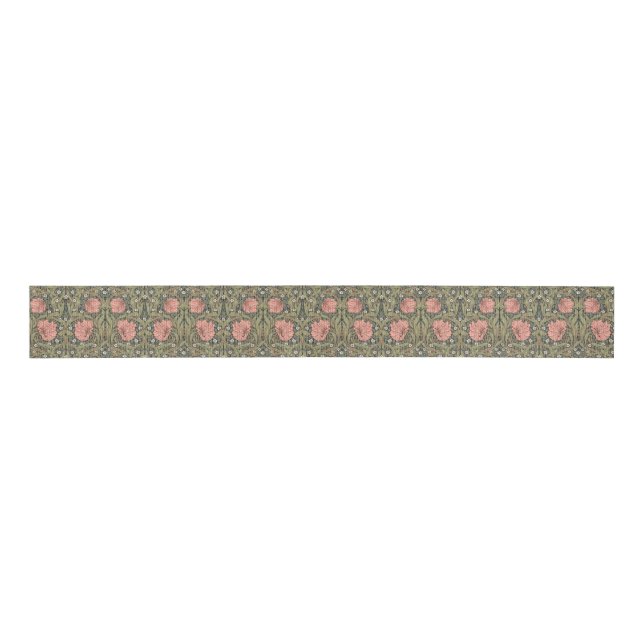 Pimpernel William Morris - SAGE PEACH Grosgrain Ri Ripsband (Vorderseite)