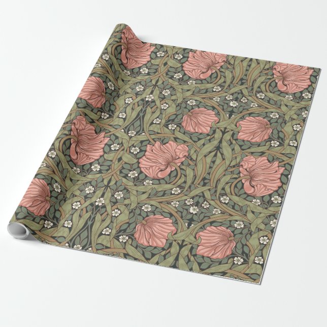 Pimpernel William Morris - SAGE PEACH Wrapping Pap Geschenkpapier (Ungerollt)