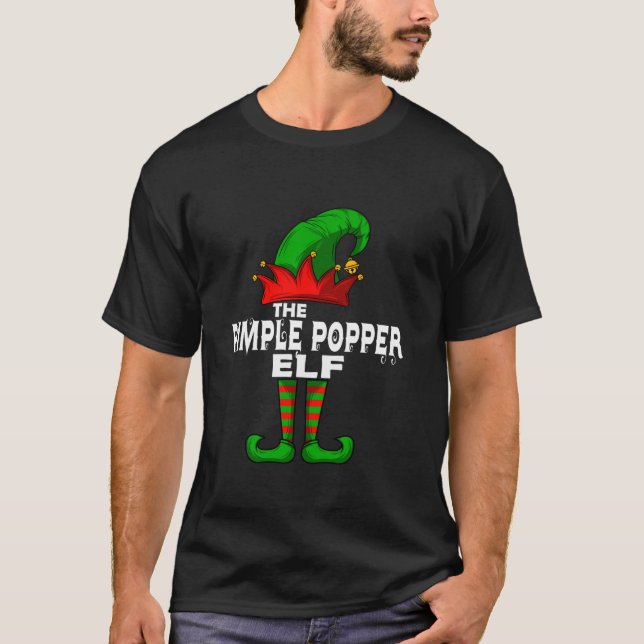 PIMPLE POPPER Elf Familie Weihnachtsgruppe Matchin T-Shirt (Vorderseite)